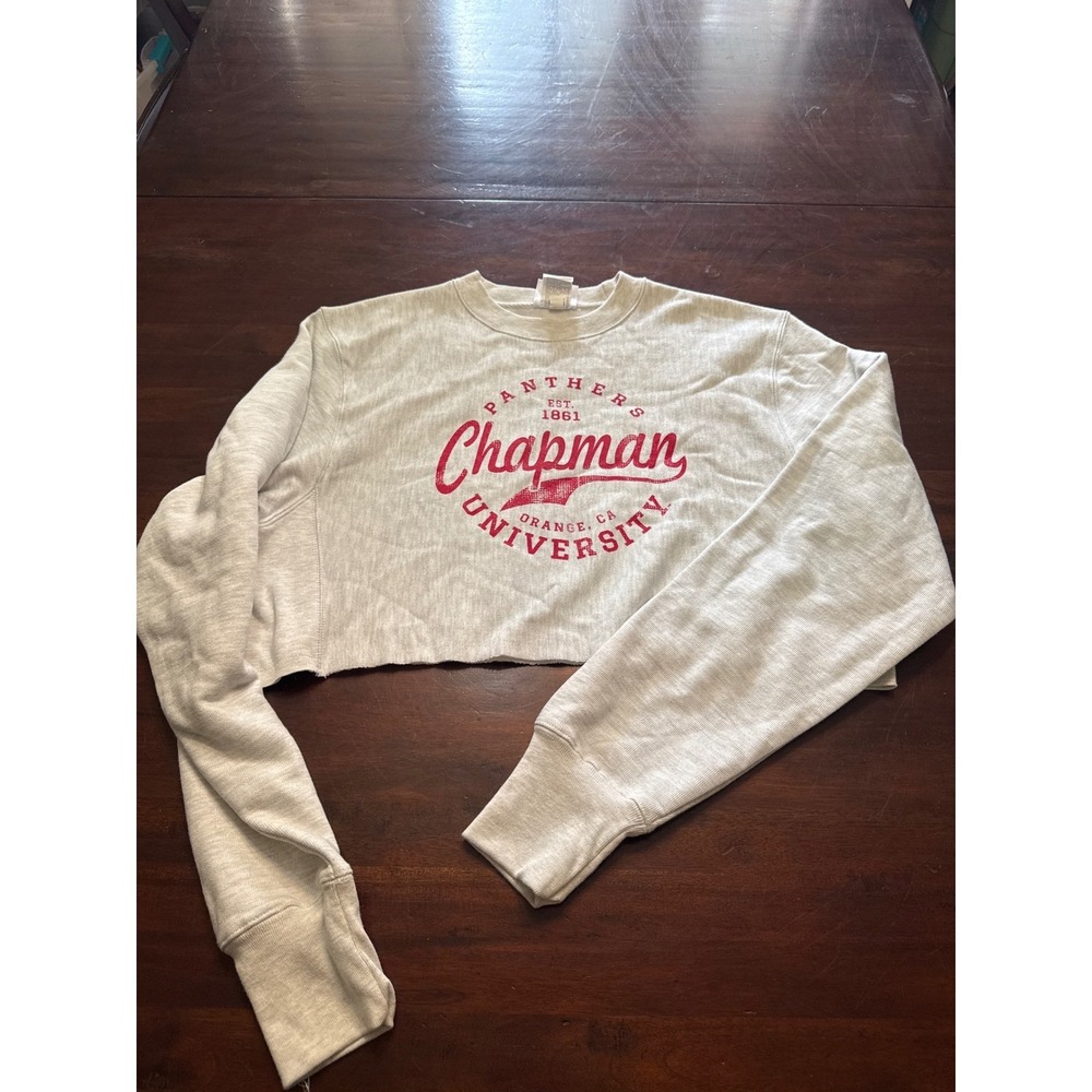 Womens Chapman University Sweatshirt Size Small Heather Gray Cropped California
